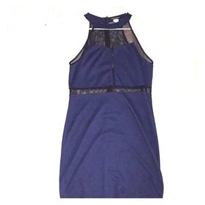 Navy Blue Dress w/ Fish Net Cutouts